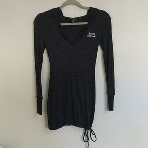 Black medium baby sport hooded top with drawstring